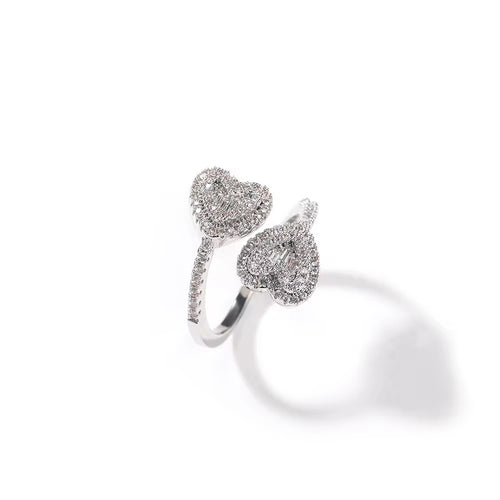 Double Heart Diamond Ring