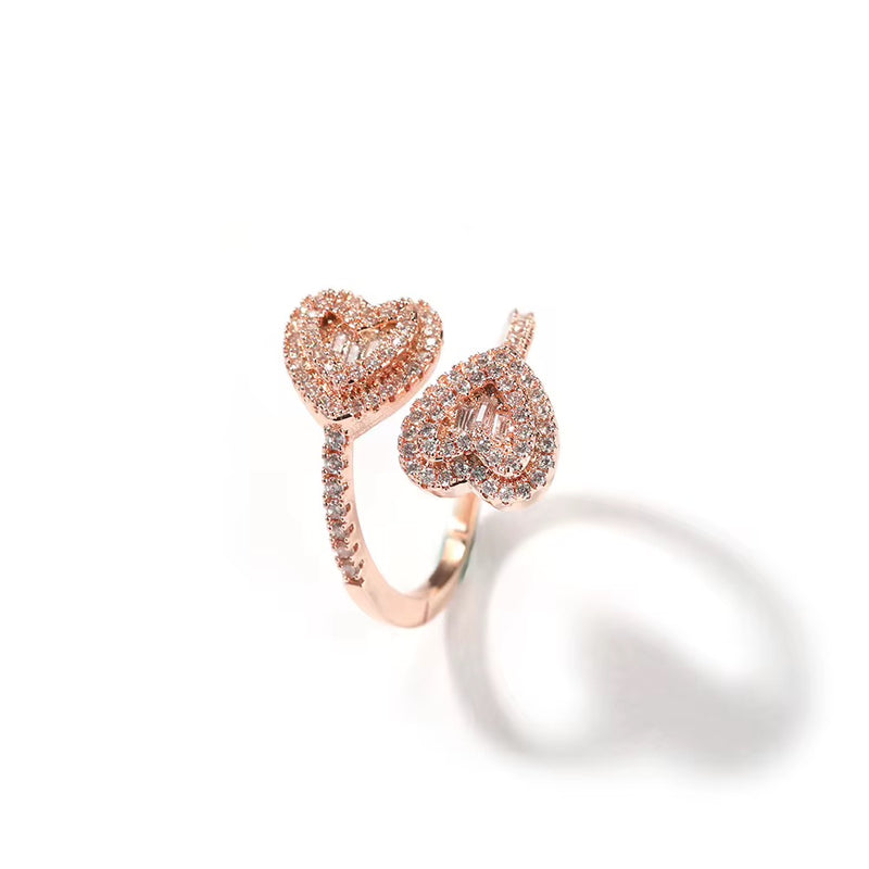 Double Heart Diamond Ring