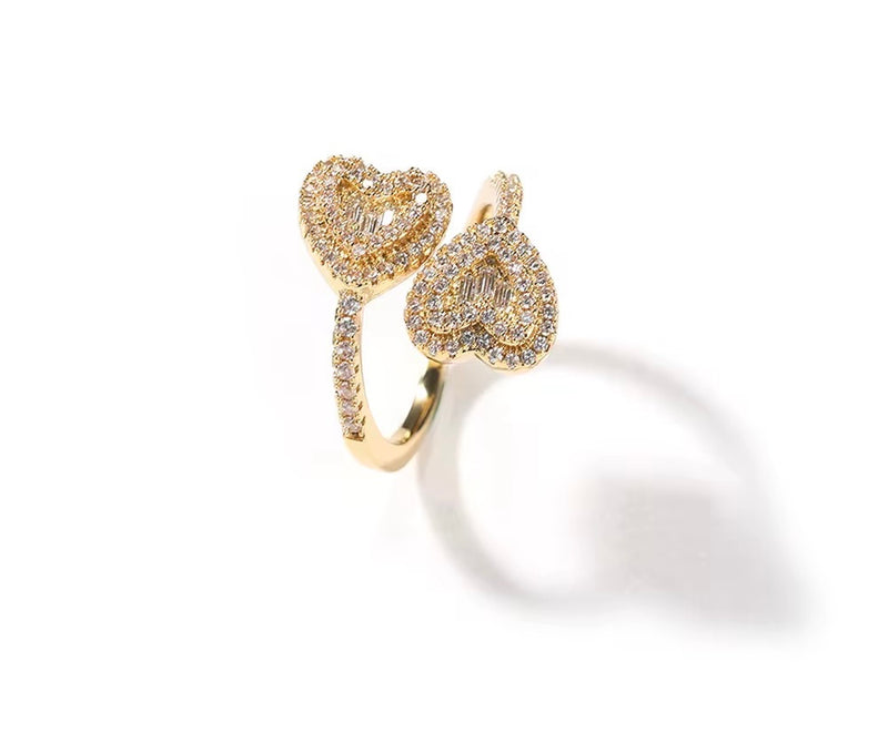 Double Heart Diamond Ring