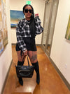 Cropped Flannel: Black