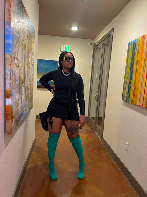 Show Out Mini Dress: Black