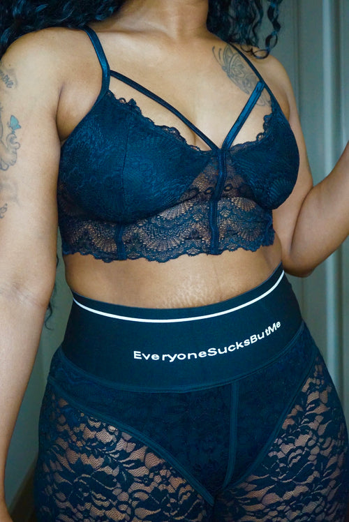 Lace Me Crop Top :: Black