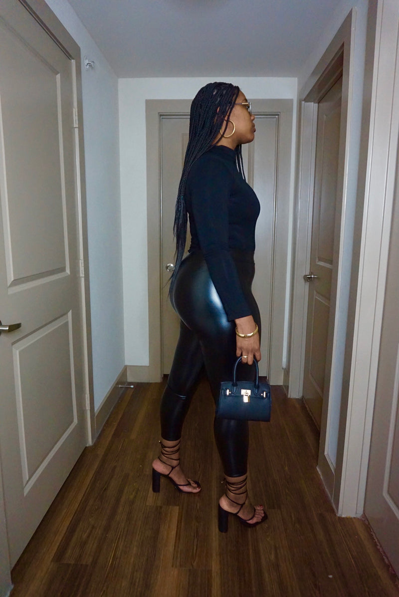 Faux Leather Leggings :: Black