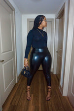 Faux Leather Leggings :: Black